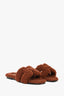 Hermes Brown Shearling Oran Sandals Size 38