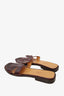 Hermes Burgundy Crocodile Leather Oran Sandals Size 38