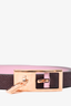 Hermes Burgundy/Pink Swift/Epsom Leather Lucky 15 Reversible Belt Size 80