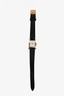 Hermes Gold Black Leather Mini 'Heure' 21mm Watch with Extra Tan Strap