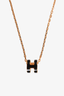 Hermes Gold/Black Mini Pop H Necklace