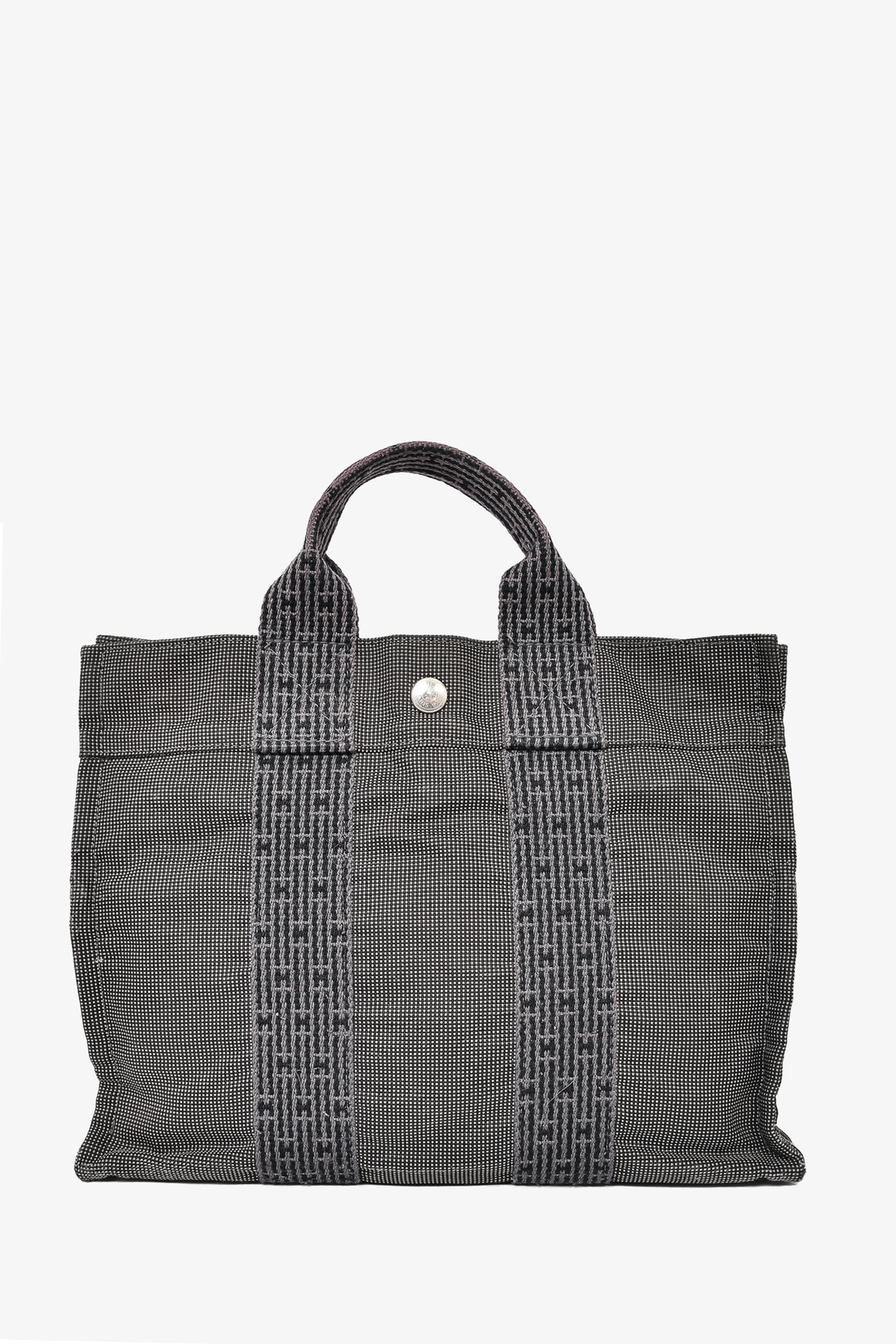 Hermes Grey Canvas Toile Herline Tote PM Mine Yours