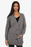 Hermes Grey Cashmere Button Up Cardigan Size 42