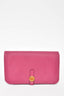 Hermes Magenta Dogon Duo Combined Wallet With Pouch