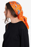 Hermes Orange Silk 'Qu'importe Le Flacon' Scarf