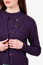 Hermes Purple Cashmere Top + Cardigan Set Size XL