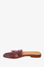 Hermes Purple Crocodile Leather Oran Sandals Size 38