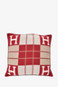 Hermes Red/Beige Wool/Cashmere Avalon Pillow