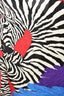 Hermes Red Cashmere/Silk Zebra Pegasus Large Shawl Scarf