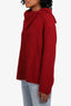 Hermès Red Wool Asymmetrical Collar Sweater Size 42