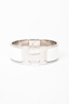 Hermes Silver/White Clic Clac H Bracelet
