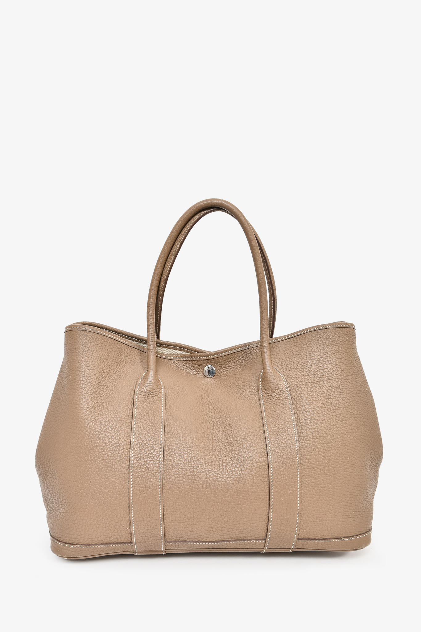 Hermes Taupe Leather Negonda Garden Party 36