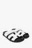Hermes White/Black Leather Chypre Sandals Size 35