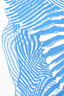 Hermes White/Blue Striped Silk 'Onde de Chic' 90cm Scarf