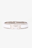 Hermes White Enamel/Silver Clic Bracelet