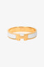 Hermes White/Gold GM Clic Bracelet
