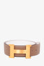 Hermes Brown/Taupe Reversible Epsom Gold 'H' Buckle Belt