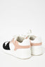 Hermes White Leather Pink/Black Suede Sneakers Size 38.5