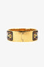 Hermes Gold Plated/Black Horse Enamel 'Loquet' Bangle Watch