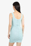 Herve Leger Blue Ribbed Bodycon Mini Dress Size XS