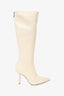 House of CB White Leather Pointed Toe Boots Size 36
