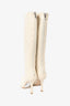 House of CB White Leather Pointed Toe Boots Size 36
