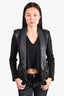 IRO Black Collared Jacket with Leather Collar