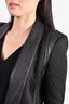 IRO Black Collared Jacket with Leather Collar