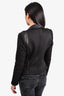 IRO Black Collared Jacket with Leather Collar