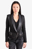 IRO Black Collared Jacket with Leather Collar