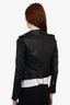 IRO Black Lamb Leather Cropped Biker Jacket Size 38