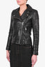 IRO Black Leather Moto Jacket Size 36