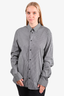IRO Navy Pinstriped Cotton Button-Down Shirt Size XL