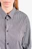 IRO Navy Pinstriped Cotton Button-Down Shirt Size XL