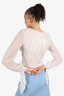 Intermix Black/White Polka Dot Cropped Blouse with Pearl Embellishments Size P