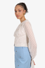 Intermix Black/White Polka Dot Cropped Blouse with Pearl Embellishments Size P