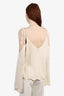 Intermix Cream Ribbed Knit Tied Top Size L