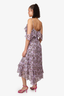 Intermix Purple Floral Print Silk Maxi Dress Size 8