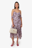 Intermix Purple Floral Print Silk Maxi Dress Size 8