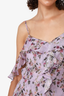 Intermix Purple Floral Print Silk Maxi Dress Size 8