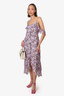 Intermix Purple Floral Print Silk Maxi Dress Size 8