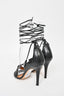 Isabel Marant Black Leather Lace Up Heeled Sandal Size 39
