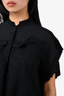 Isabel Marant Black Ruffle Sheer Short Sleeve Blouse Size 36