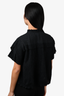 Isabel Marant Black Ruffle Sheer Short Sleeve Blouse Size 36