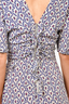 Isabel Marant Blue Patterned Silk Ruched Dress Size 42