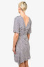 Isabel Marant Blue Patterned Silk Ruched Dress Size 42