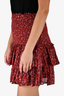 Isabel Marant Etoile Burgundy Floral Smock 'Naomi' Mini Skirt Size 38