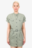 Isabel Marant Etoile Green Cotton Utility Belted Dress Size 36