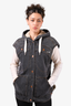 Isabel Marant Etoile Grey Denim Sherpa Lined Hooded Oversized Vest Size 36 Mens