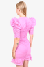 Isabel Marant Etoile Lilac Ruched Cotton Puff Sleeve Dress Size 34